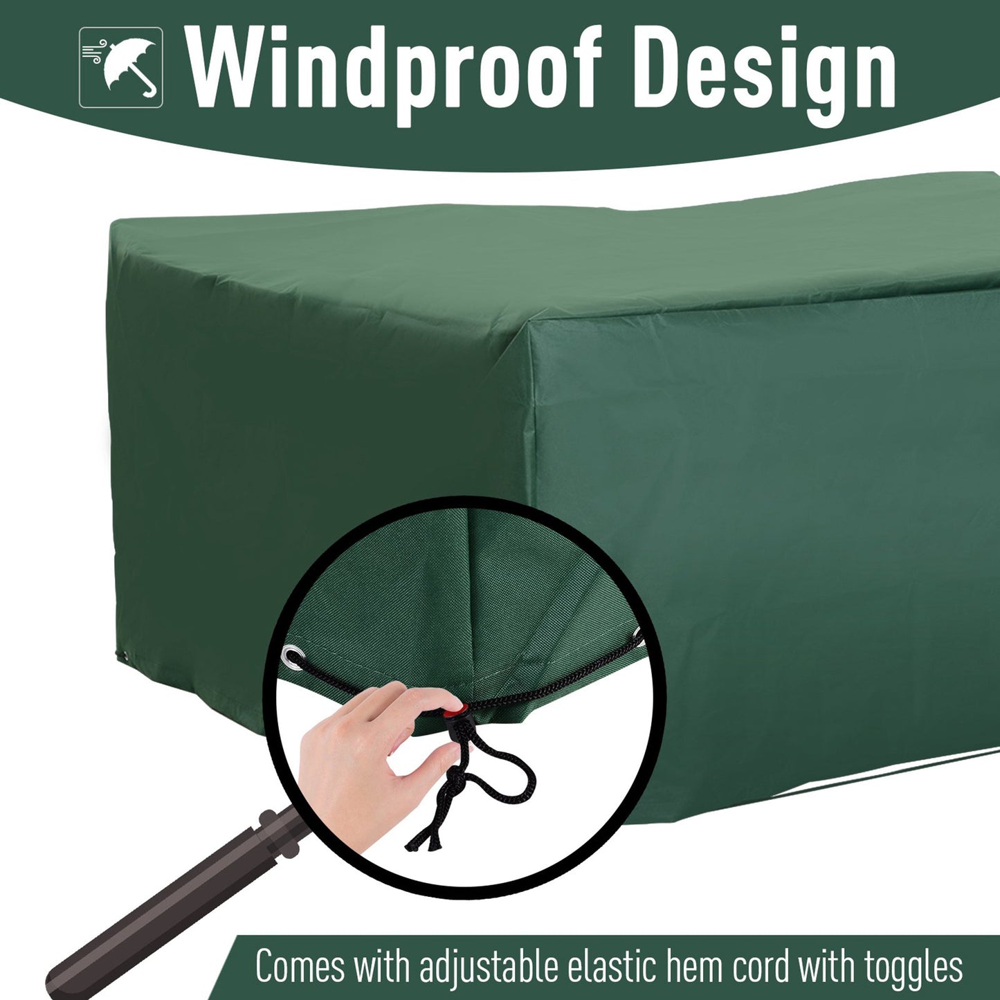 Patio Furniture Set Cover Waterproof Garden Outdoor Rattan Wicker UV Rain Protector (Dark Green, 83”x55”) at Gallery Canada