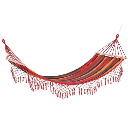 Patio Outdoor Hammock, Brazilian Hammock Portable Hammock Load Capacity Up to 264 Lbs for Backyard, Porch, Outdoor and Indoor Use Red Stripe at Gallery Canada