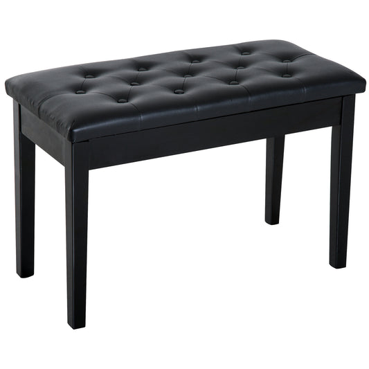 30" Padded Storage Piano Bench Artist Keyboard Seat Faux Leather (Black) - Gallery Canada