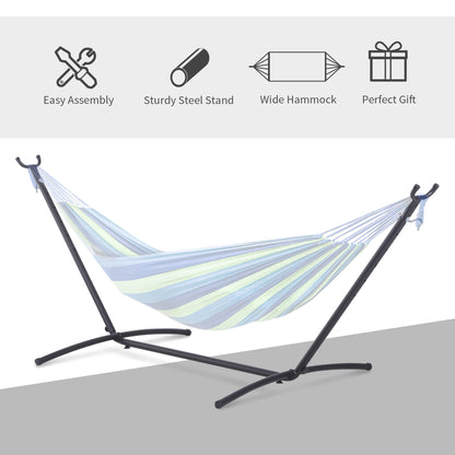 9.2'L Adjustable Hammock Stand Only, Heavy Duty Universal Garden Outdoor Camping Picnic Sun Bed Swing Metal Frame w/ Six Holes to Adjust, Black at Gallery Canada