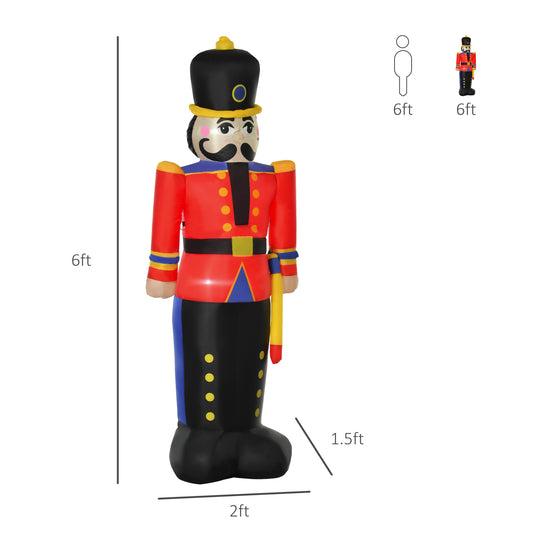 6 Ft Tall Nutcracker Toy Soldier Outdoor Lighted Airblown Inflatable Christmas Lawn Decoration - Gallery Canada