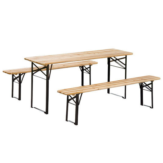 3 Pieces Folding Picnic Table Set, Portable Folding Picnic Table Set, 1 Picnic Table and 2 Benches at Gallery Canada