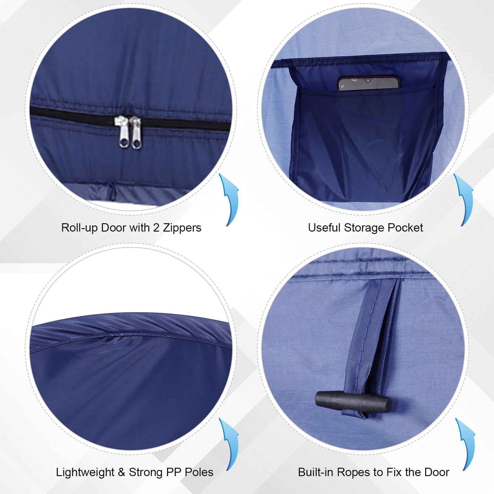Pop Up Camping Shower Tent Portable Dressing Changing Room Privacy Shelter Tents for Outdoor Camping Beach Toilet and Indoor Photo Shoot w/ Carrying Bag Navy Blue at Gallery Canada