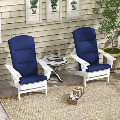 Patio Chair Cushions for Adirondack Chair Replacement Cushions with Back and Ties, Set of 2, Blue at Gallery Canada