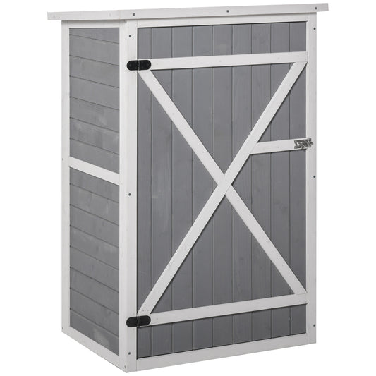 29.9"x21.7"x45.3" Garden Storage Shed with Asphalt Roof, Outdoor Storage Cabinet w/ Shelves, Grey - Gallery Canada