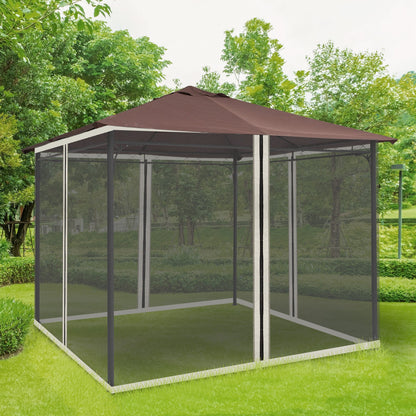 Replacement Mosquito Netting for Gazebo 10' x 10' Black Screen Walls for Canopy with Zippers for Parties and Outdoor Activities, Cream White at Gallery Canada