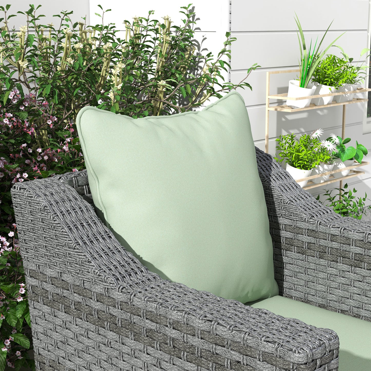 4-Piece Seat Cushion Back Pillows Replacement, Patio Chair Cushions Set for Indoor Outdoor, Green at Gallery Canada