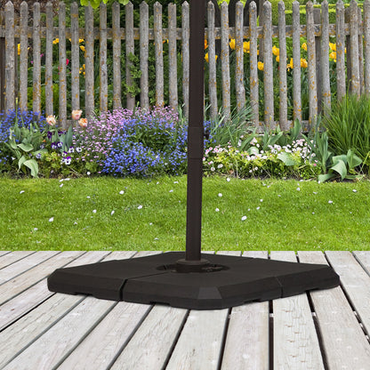 4 Pieces Umbrella Base Parasol Stand for Cantilever Umbrella Fill w/ Sand or Water Black at Gallery Canada
