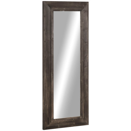 59" x 23.5" Farmhouse Full Length Mirror, Wall Mount and Leaner Floor Mirror, Vertical and Horizontal for Bedroom, Dark Brown at Gallery Canada