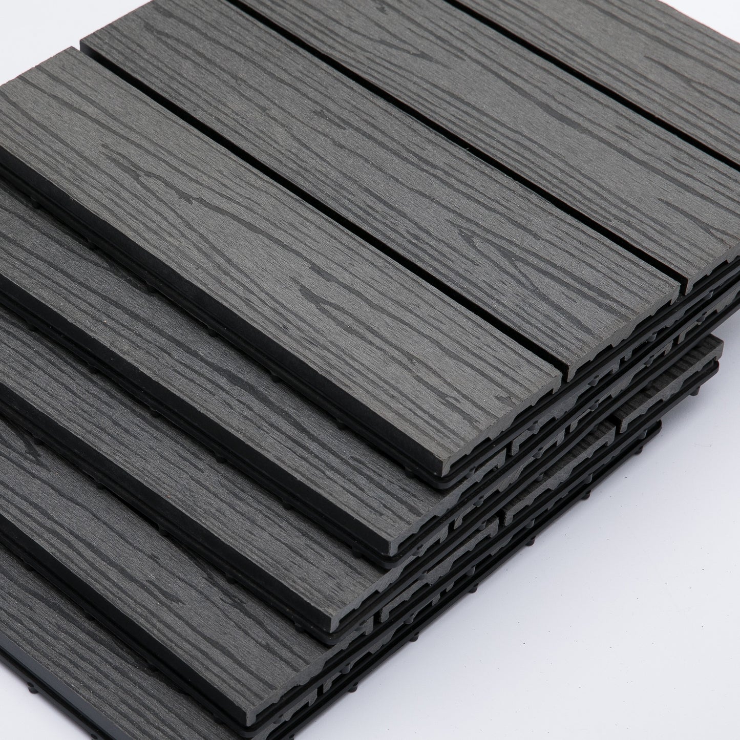 Outdoor Tiles, 11 Pack 12" x 12" WPC Interlocking Deck Tiles Waterproof and Non-slip at Gallery Canada
