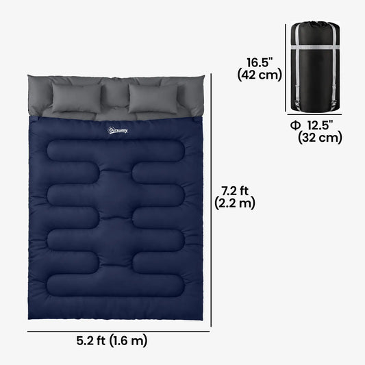 Queen Size Double Sleeping Bag For Adults, Cold Weather, Blue Camping Cots at Gallery Canada