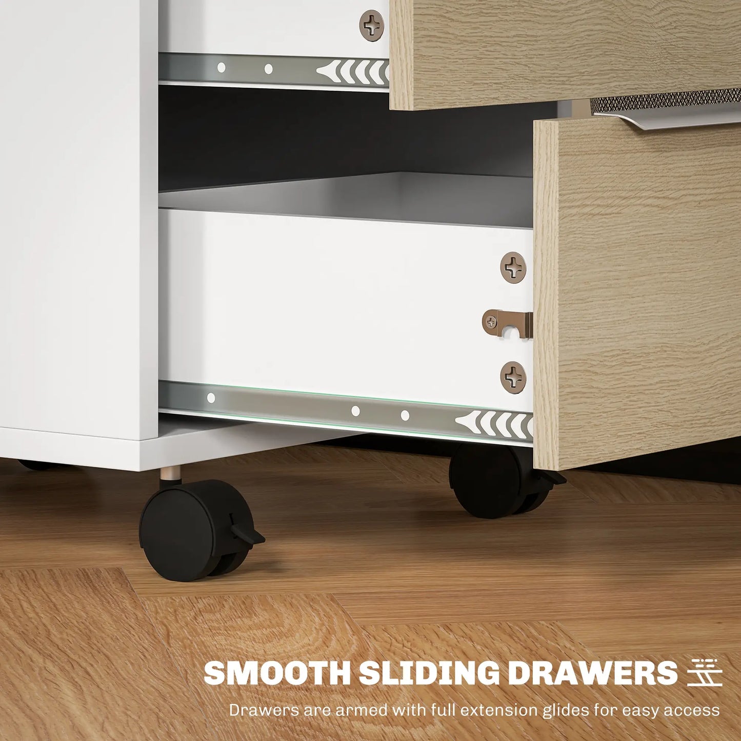 3 Drawer File Cabinet With Wheels, Vertical, Lock, Oak Office Cabinets & Cupboards at Gallery Canada