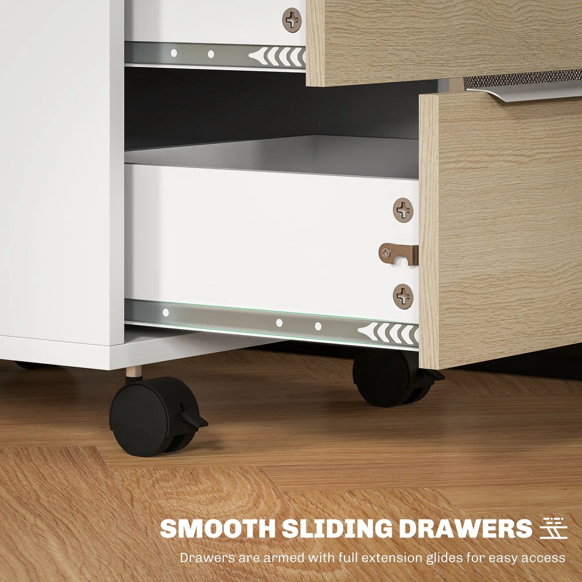 3 Drawer File Cabinet With Wheels, Vertical, Lock, Oak Office Cabinets & Cupboards at Gallery Canada