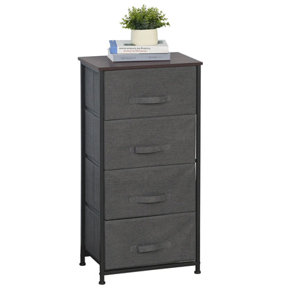 Linen Drawer Cabinet, 4 Removable Drawers, Metal Frame, Adjustable Feet, Black Storage Cabinets at Gallery Canada