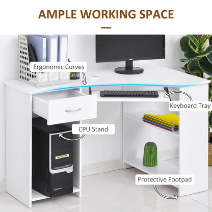 L-Shaped Computer Desk, File Cabinet Set, White Computer Desks at Gallery Canada
