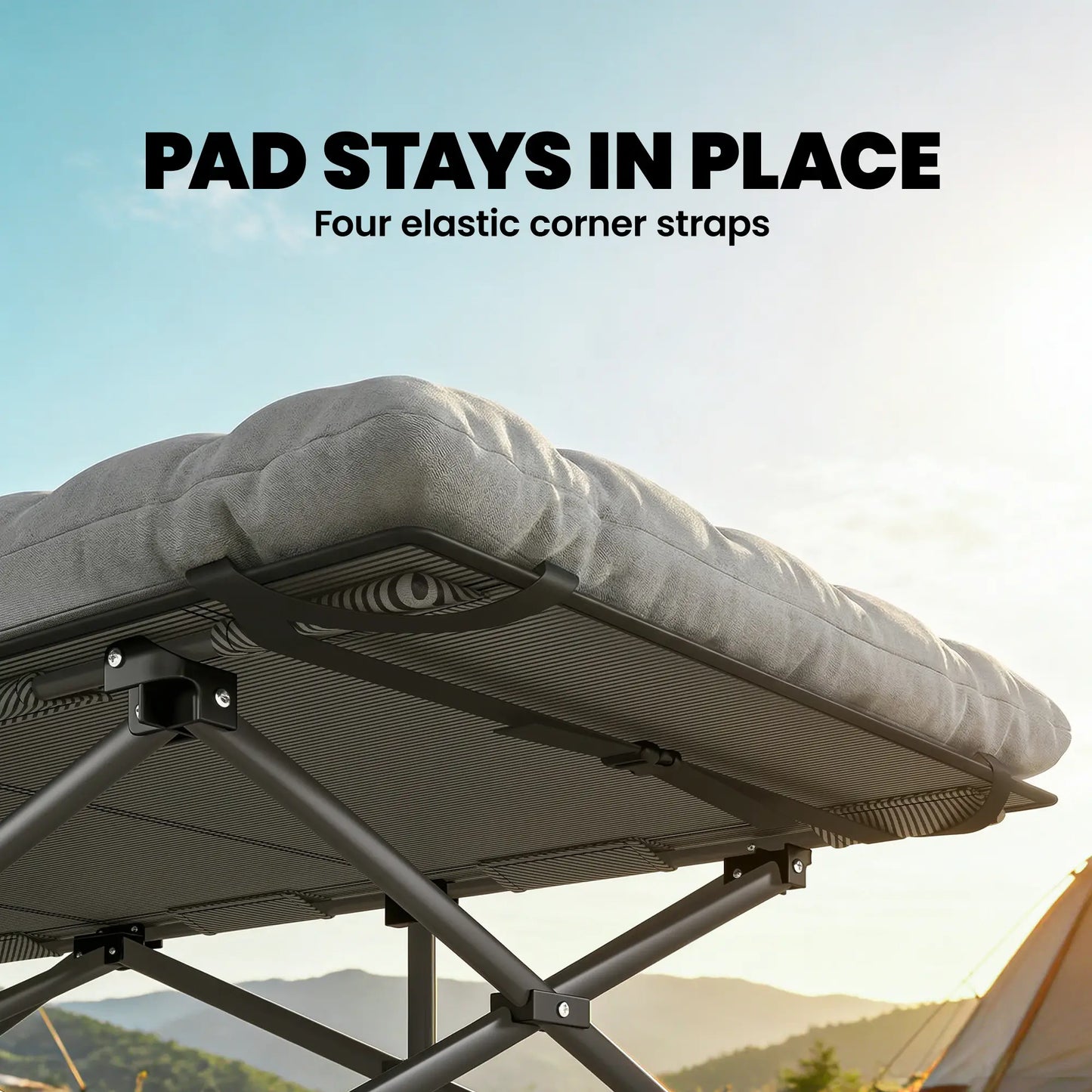 Camping Cot With Soft Pad, 32" Extra Wide, Grey Camping Cots at Gallery Canada