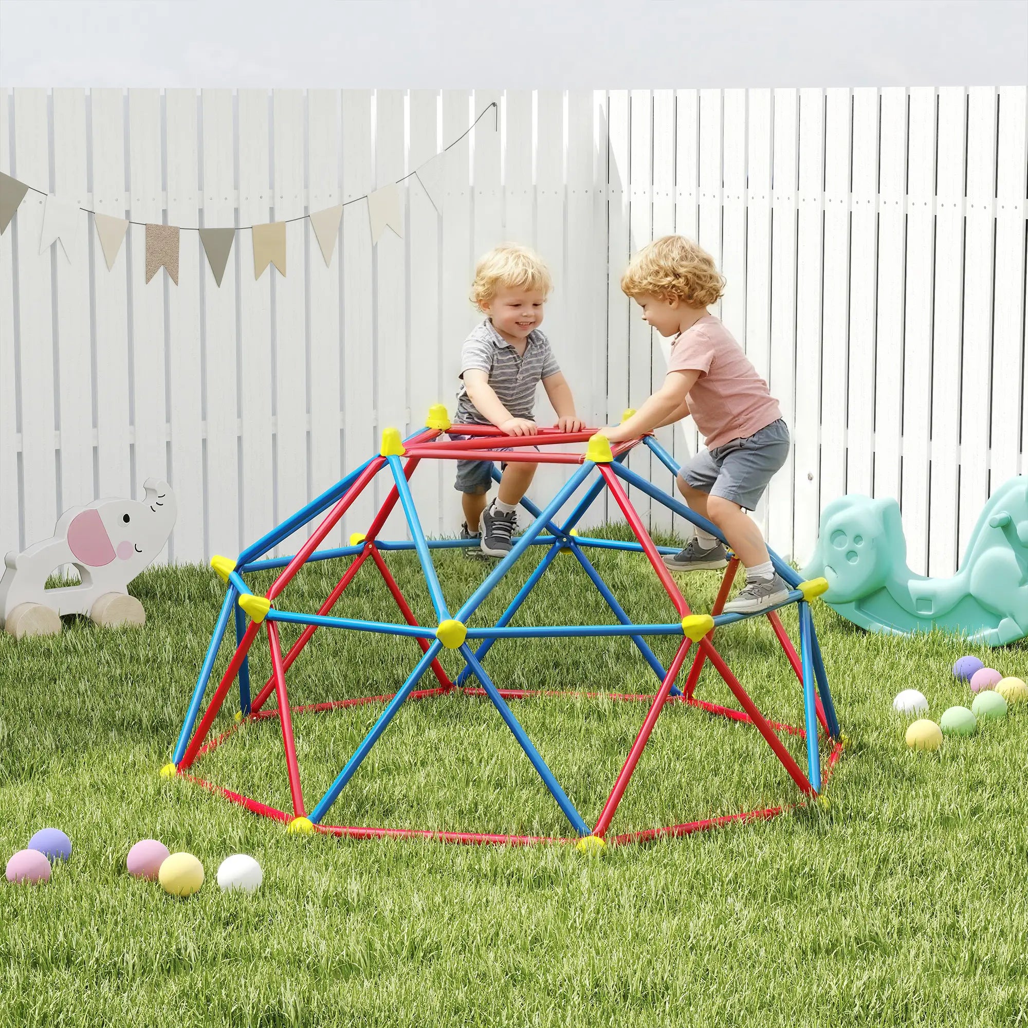 6 FT Climbing Dome Jungle Gym, UV-Resistant Steel, 396 lbs, Ages 3-8, Rust Gym Sets & Swings at Gallery Canada