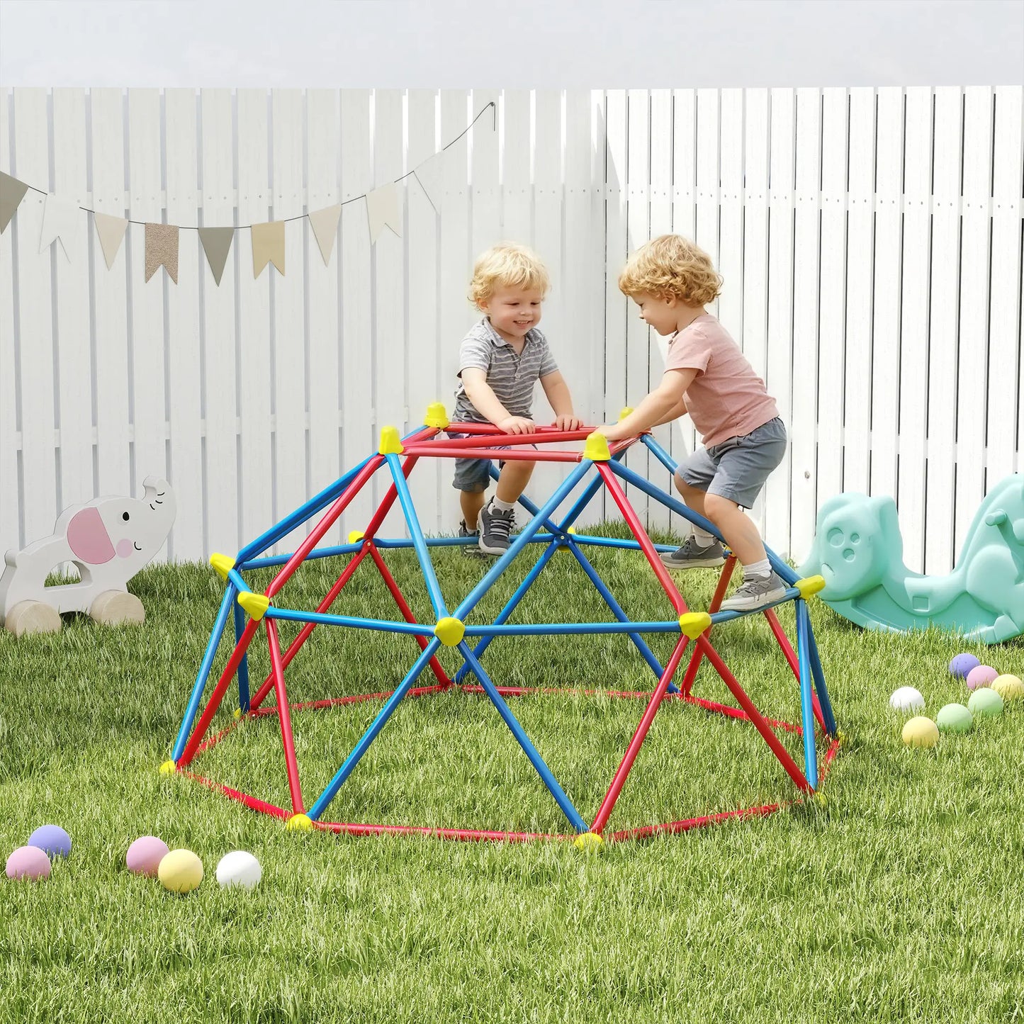 6 FT Climbing Dome Jungle Gym, UV-Resistant Steel, 396 lbs, Ages 3-8, Rust Gym Sets & Swings at Gallery Canada