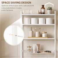 3-Tier Over-the-Toilet Storage Shelf, Adjustable Shelves, White