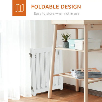 23.5"H Foldable Dog Gate with Door, 4 Panels, White Houses, Kennels & Pens at Gallery Canada