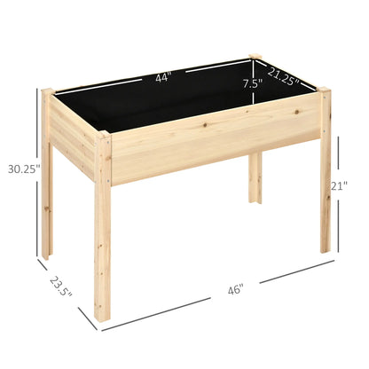 46'' x 24'' Raised Garden Bed, Wooden Elevated Planter Box, Non-Woven Liner Elevated Garden Beds at Gallery Canada