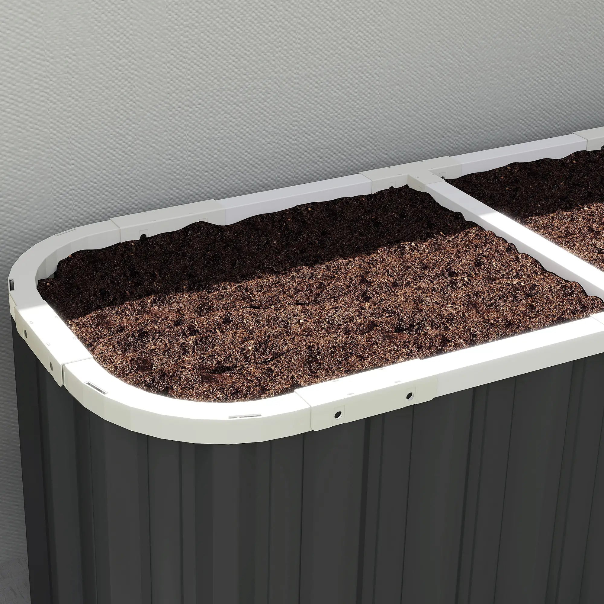 Galvanized Raised Garden Bed, Deep Rot Planter Box, 5' x 2' x 2', Dark Grey Galvanized Planter Boxes at Gallery Canada
