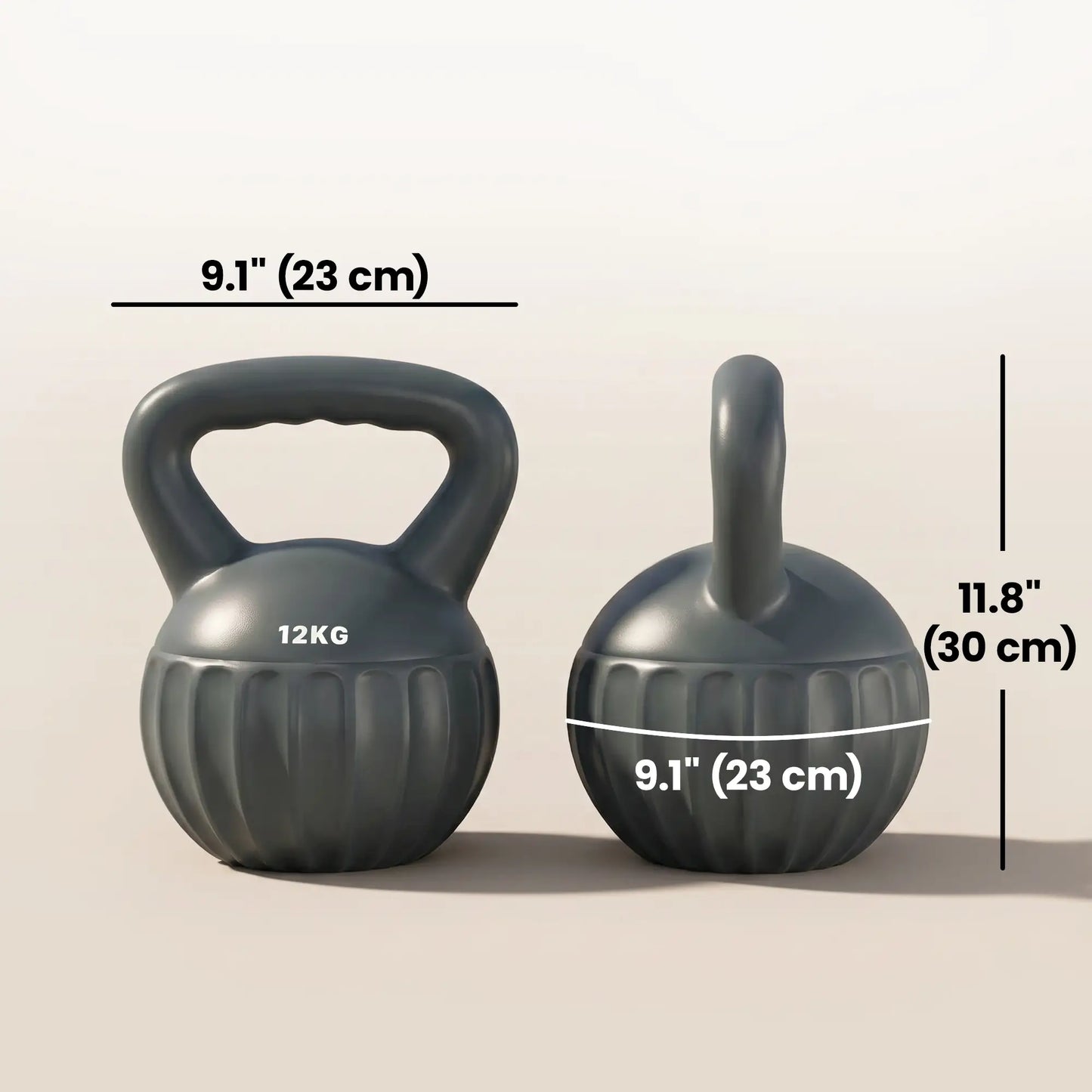 26 lbs Kettlebell With Non-Slip Handle, Home Gym Weight Lifting, Grey Strength Training Equipment at Gallery Canada