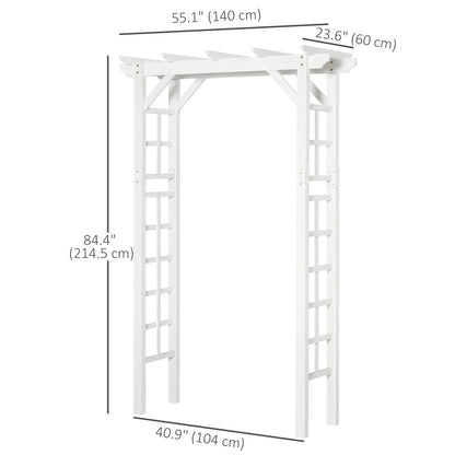85" Wooden Garden Arbour, Outdoor Arch Trellis for Vines, White Garden Arches at Gallery Canada