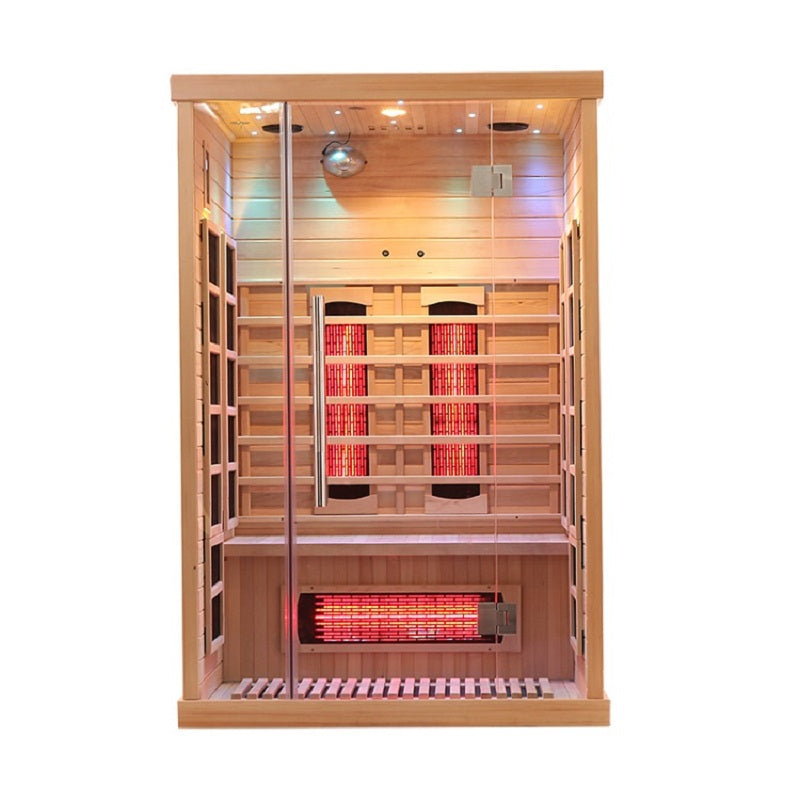 Venetian 2-Person Full Spectrum Indoor Premium Canadian Hemlock Low EMF Sauna 10 Heaters Chromotherapy Reflexology Saunas at Gallery Canada