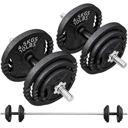 Adjustable Dumbbell Set, 2 in 1 Weights, 112lb Non-Slip Grip Dumbbells & Barbells at Gallery Canada