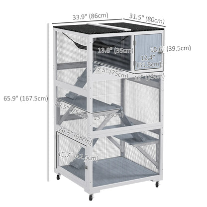 34" L Cat Enclosure on Wheels, Hammock, Platforms, Grey Outdoor Cat Enclosures at Gallery Canada