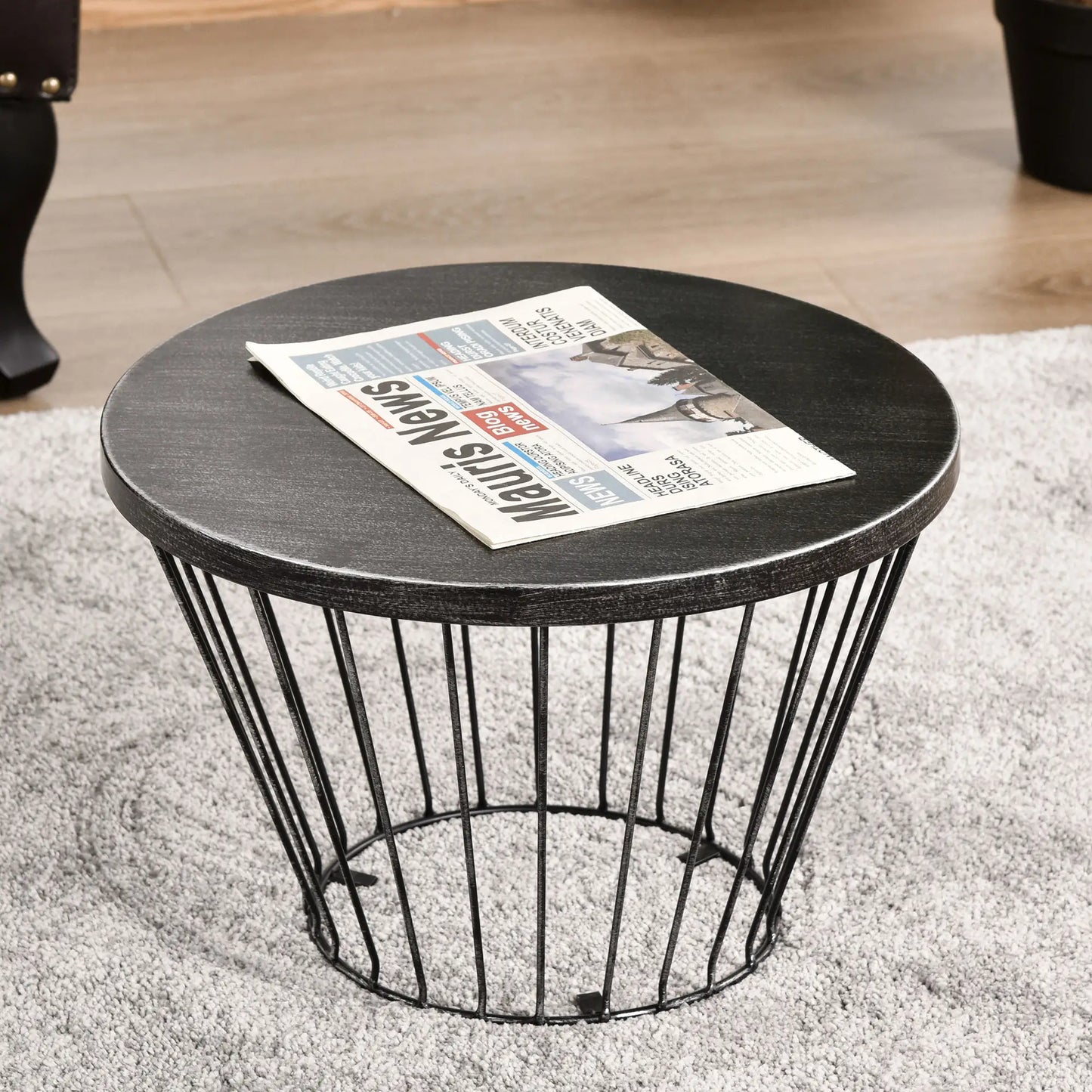 16" Steel Patio Side Table, Hourglass Design, Outdoor Indoor, Black Patio Side Tables at Gallery Canada