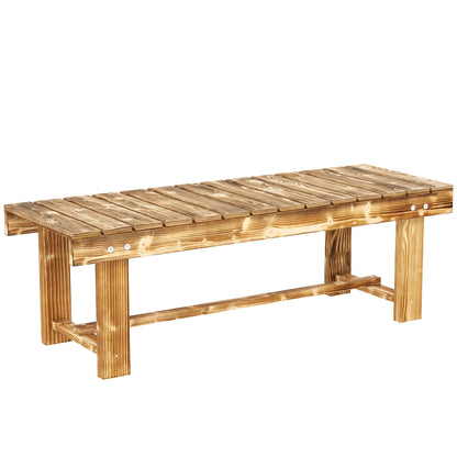 Outdoor Garden Bench, Backless Patio Stool, 43.25" x 15" x 13.75", Carbonized Outdoor Benches Carbonized at Gallery Canada