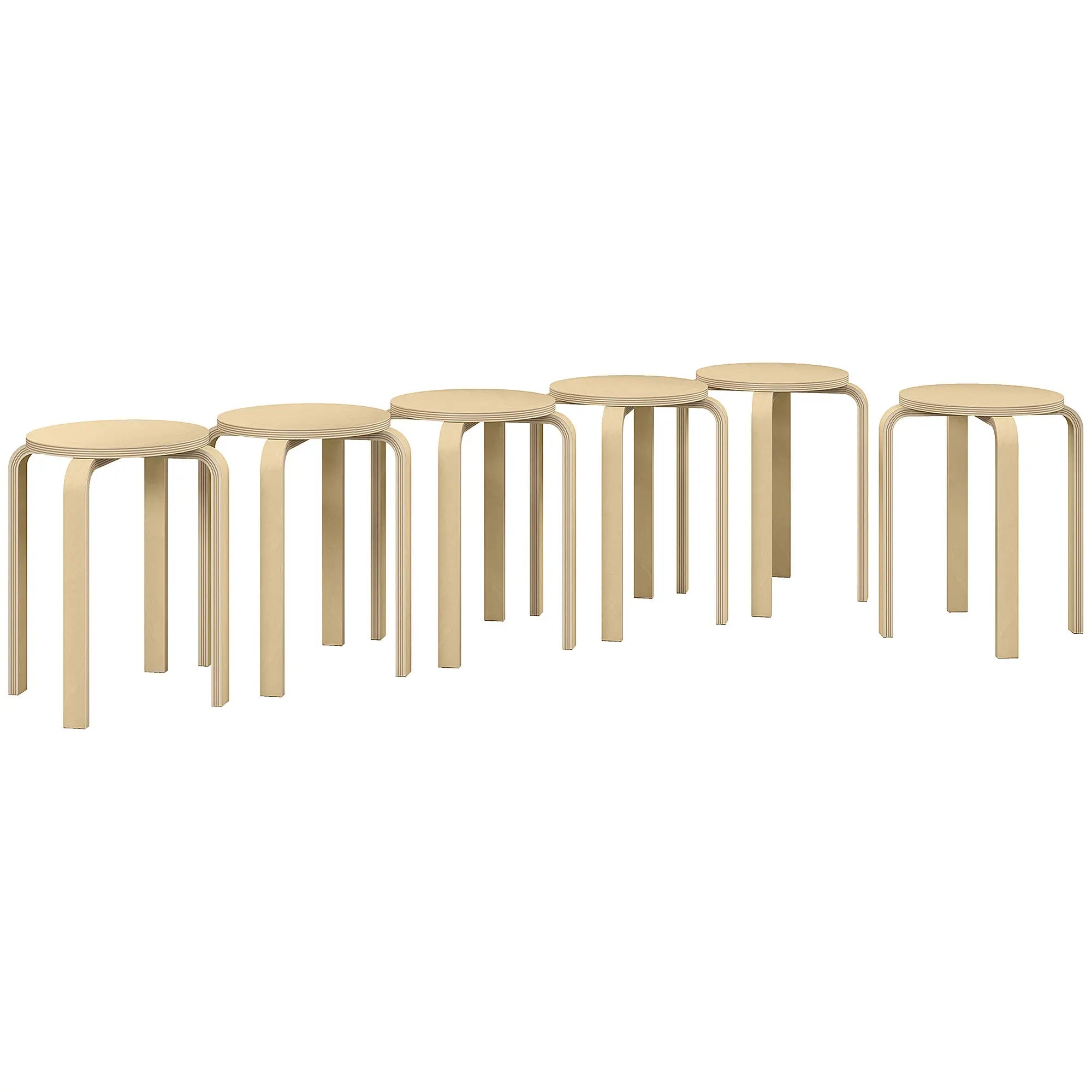 Round Stackable Chairs Set of 6, 18-Inch Backless Stools Bar Stools at Gallery Canada