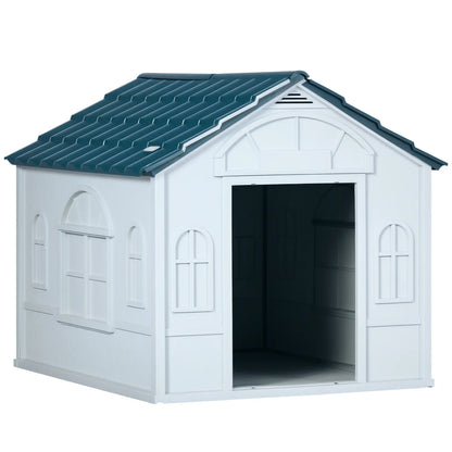 26" Plastic Dog House, Outdoor with Air Vents, Small Medium Dogs, Blue Houses, Kennels & Pens at Gallery Canada