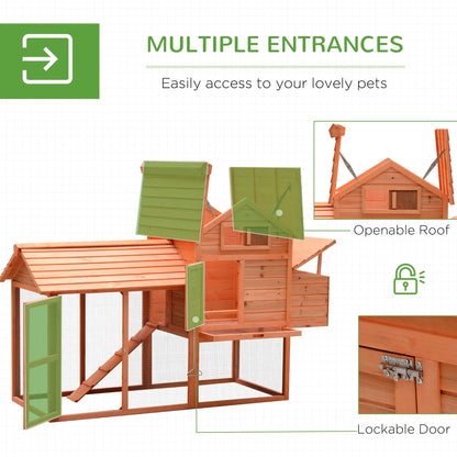 82" Wooden Chicken Coop, Rabbit Hutch, Poultry Cage with Run Chicken Coops at Gallery Canada