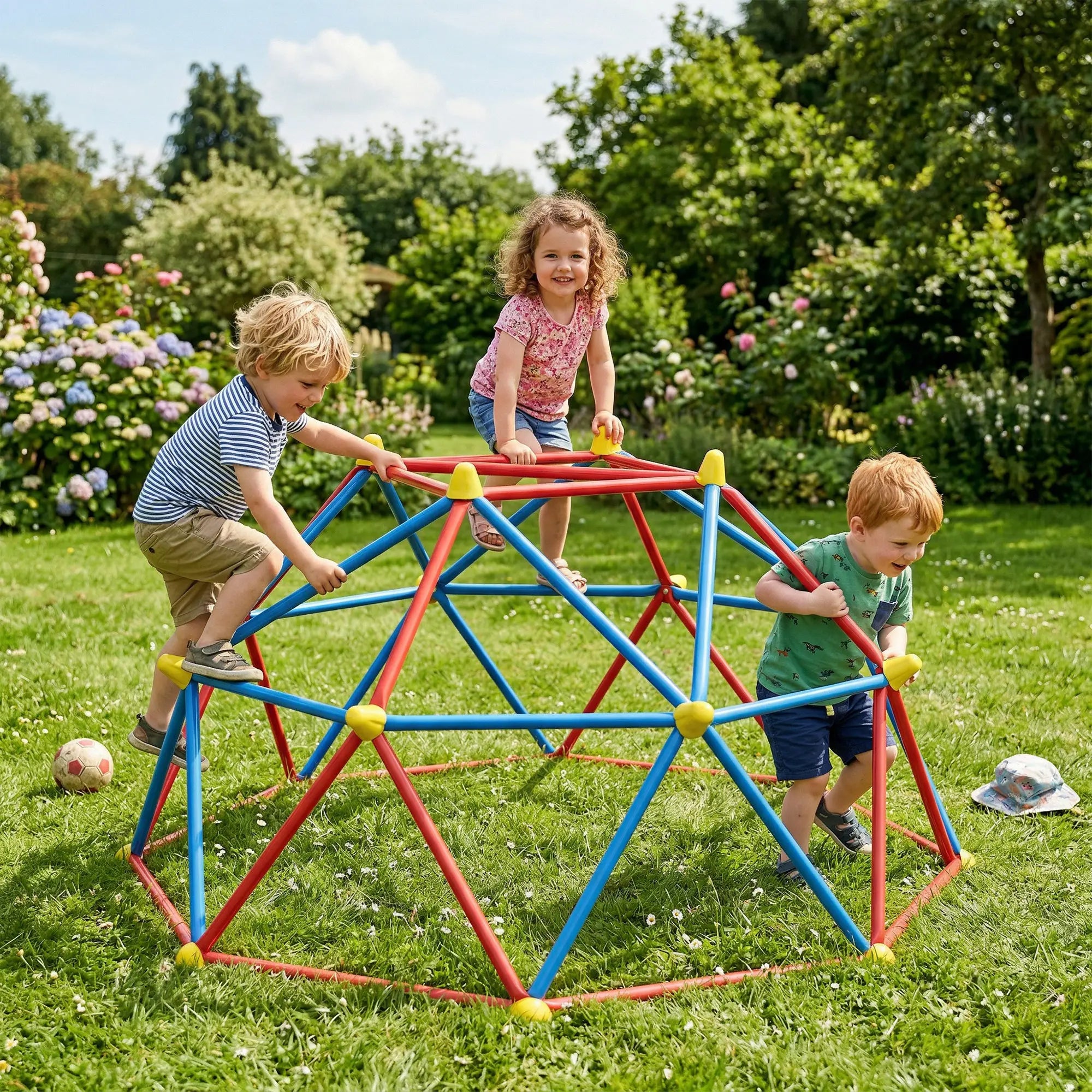 6 FT Climbing Dome Jungle Gym, UV-Resistant Steel, 396 lbs, Ages 3-8, Rust Gym Sets & Swings at Gallery Canada