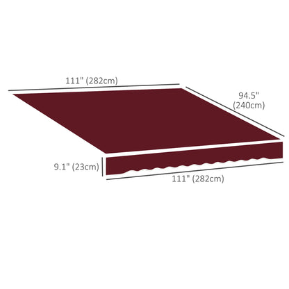 9' x 8' Outdoor Sunshade Canopy, Retractable Awning, UV Protection, Wine Red Awning Fabric Replacement at Gallery Canada