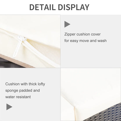 3 Seat Rattan Wicker Sofa, Outdoor Patio Furniture, Cream White Patio Furniture Sets at Gallery Canada