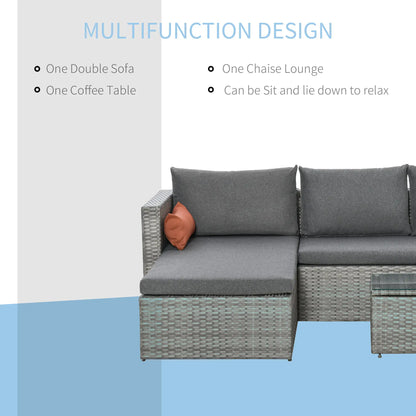 3-Piece Patio Furniture Set, Sectional Sofa, Wicker Chair, Grey Patio Furniture Sets at Gallery Canada