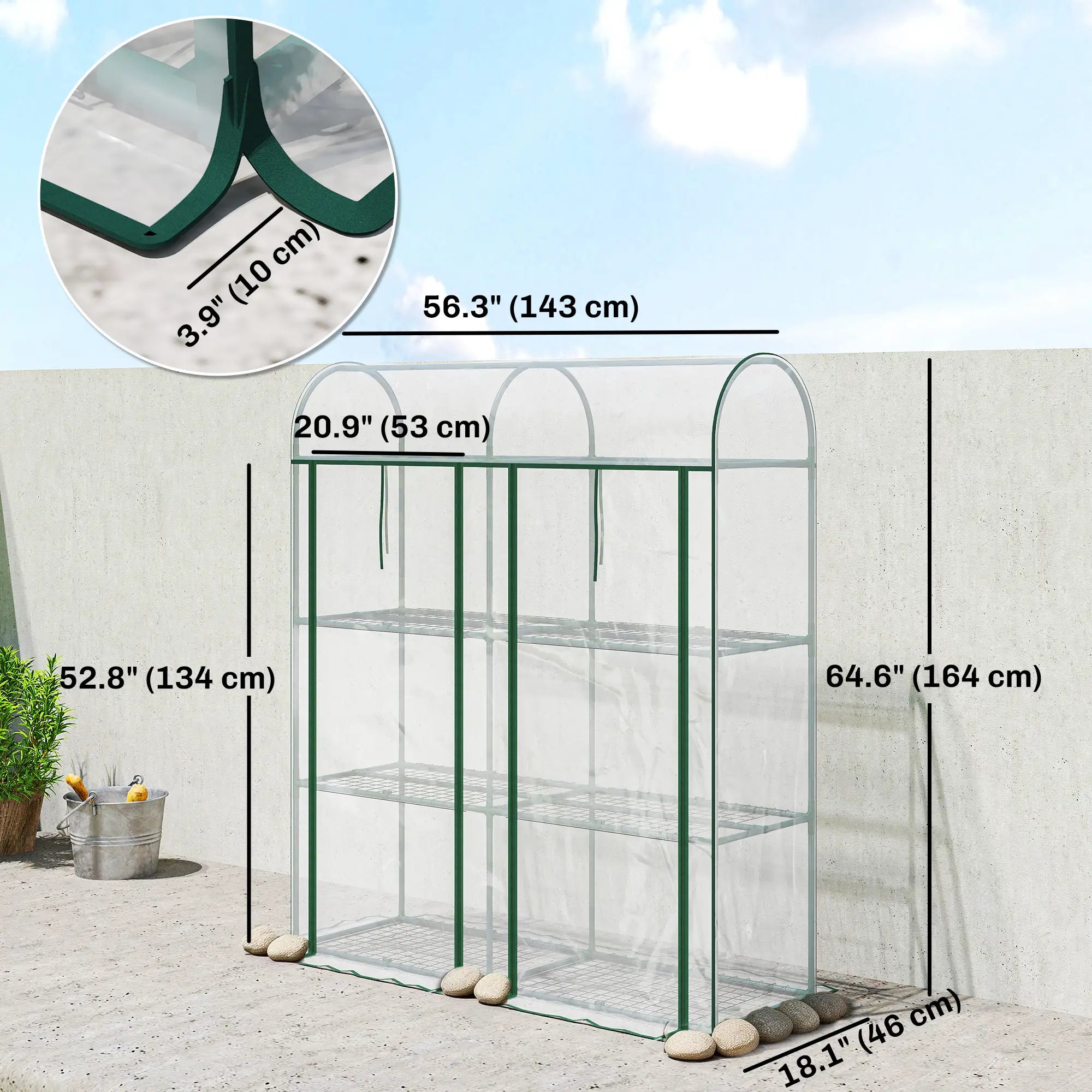 3 Tier Mini Greenhouse, 56.3