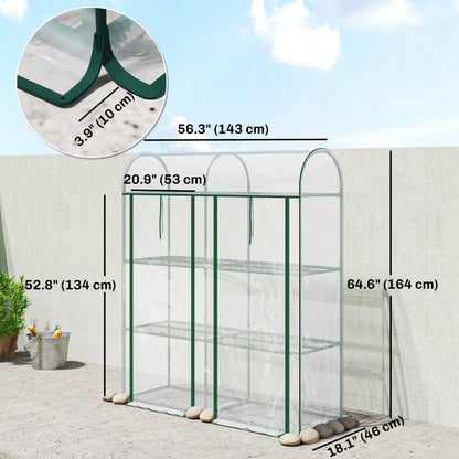 3 Tier Mini Greenhouse, 56.3" x 18.1" x 64.6", Clear Portable Greenhouses at Gallery Canada