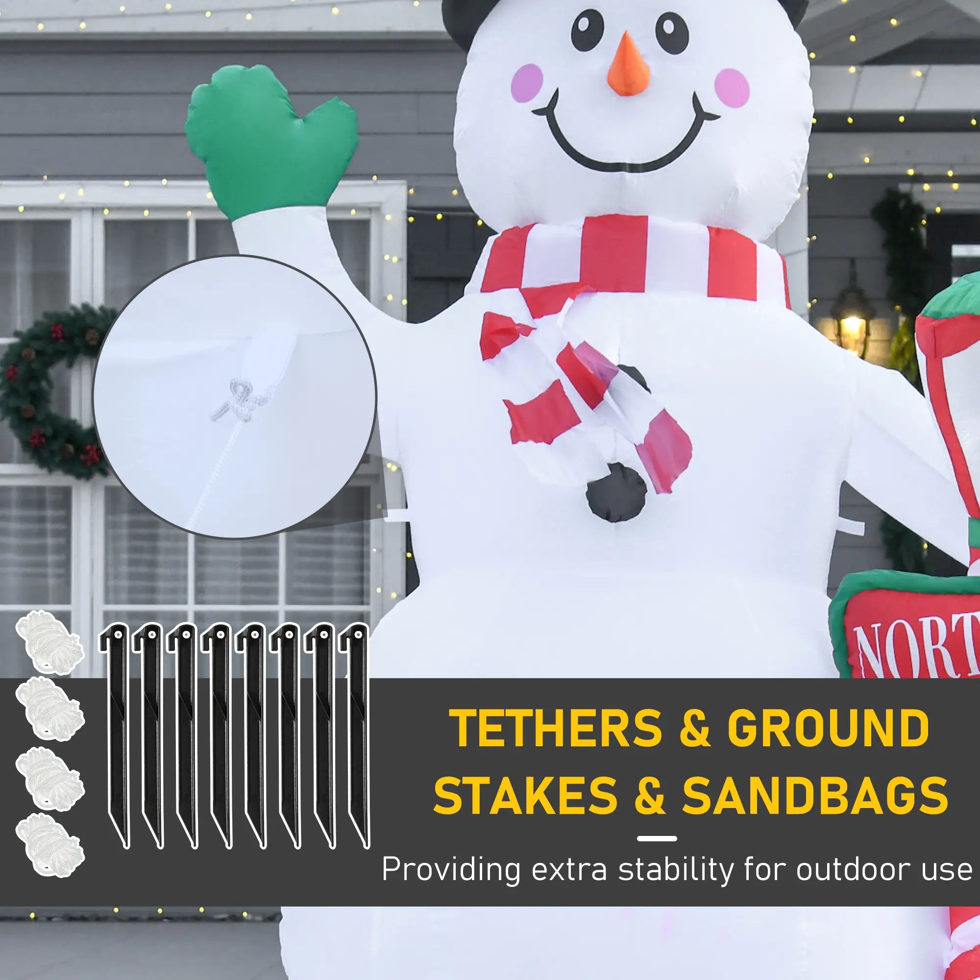 7.9ft Inflatable Snowman Decoration, Lighted, Indoor Outdoor Christmas Inflatables at Gallery Canada