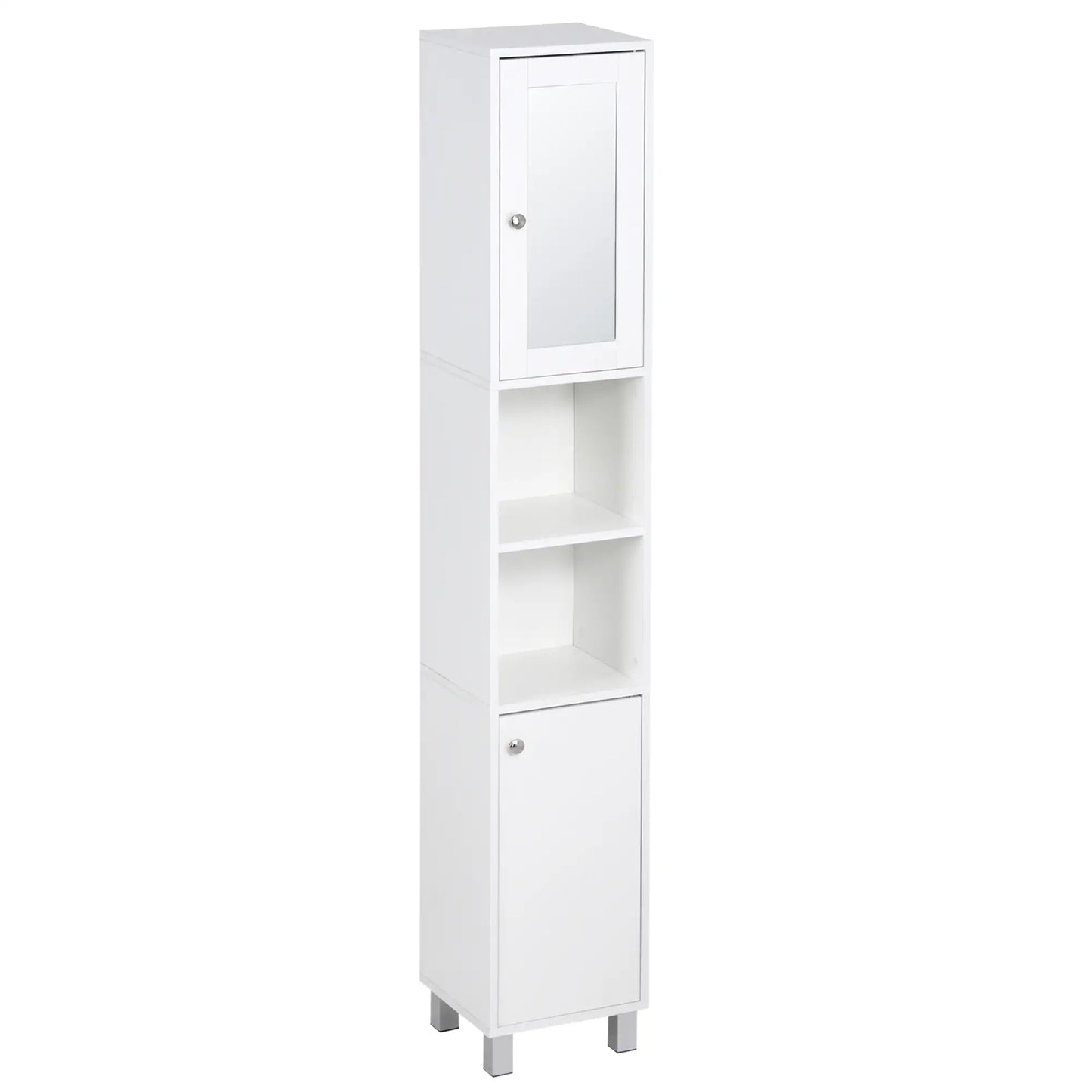 Tall Bathroom Storage Cabinet with Mirror, Adjustable Shelves, White Bathroom Cabinets at Gallery Canada