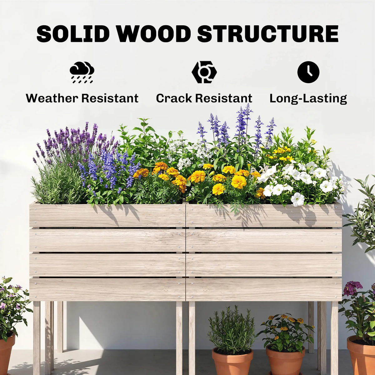 4PCS Wooden Raised Garden Beds, DIY Elevated Planter Box Kit, Indoor Outdoor Elevated Garden Beds at Gallery Canada