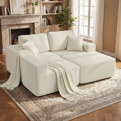 Modular Sectional Sofa, L Shaped Couch Sofa Bed, Cream White 3-Seater Sofas at Gallery Canada