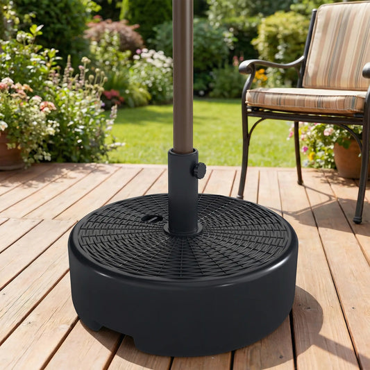 Patio Umbrella Base With Handle, 1.5" And 1.9" Poles, Black Umbrella Bases Black at Gallery Canada