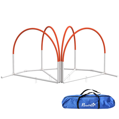 Dog Agility Kit, Obstacle Course Training Equipment, Weave Poles, Carry Bag, Orange Dog Agility Training Equipment at Gallery Canada