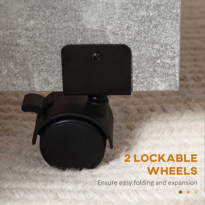 Extendable Dining Table, Collapsible w/ 2-Tier Shelves, Rolling Casters, Grey Bar Tables & Dining Tables at Gallery Canada