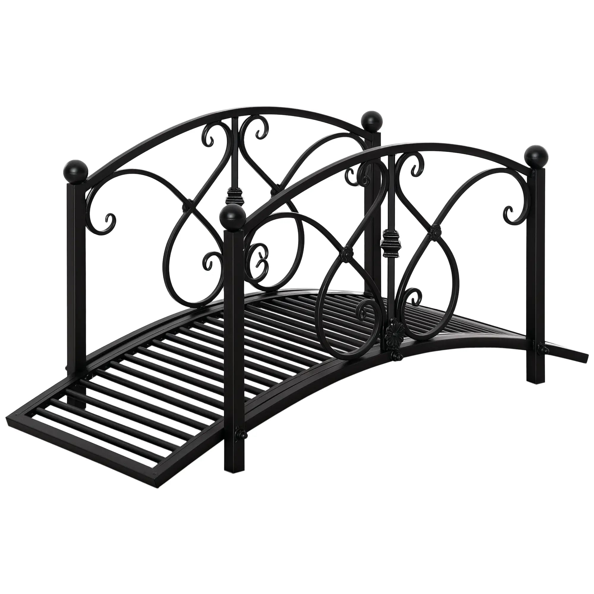 Garden Bridge 3.3FT, Decorative Backyard Pond Bridge, Black Garden Decor at Gallery Canada